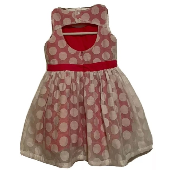 Losan Size 4 Girls White and Pink Polka Dot Summer Dress - Picture 2 of 8